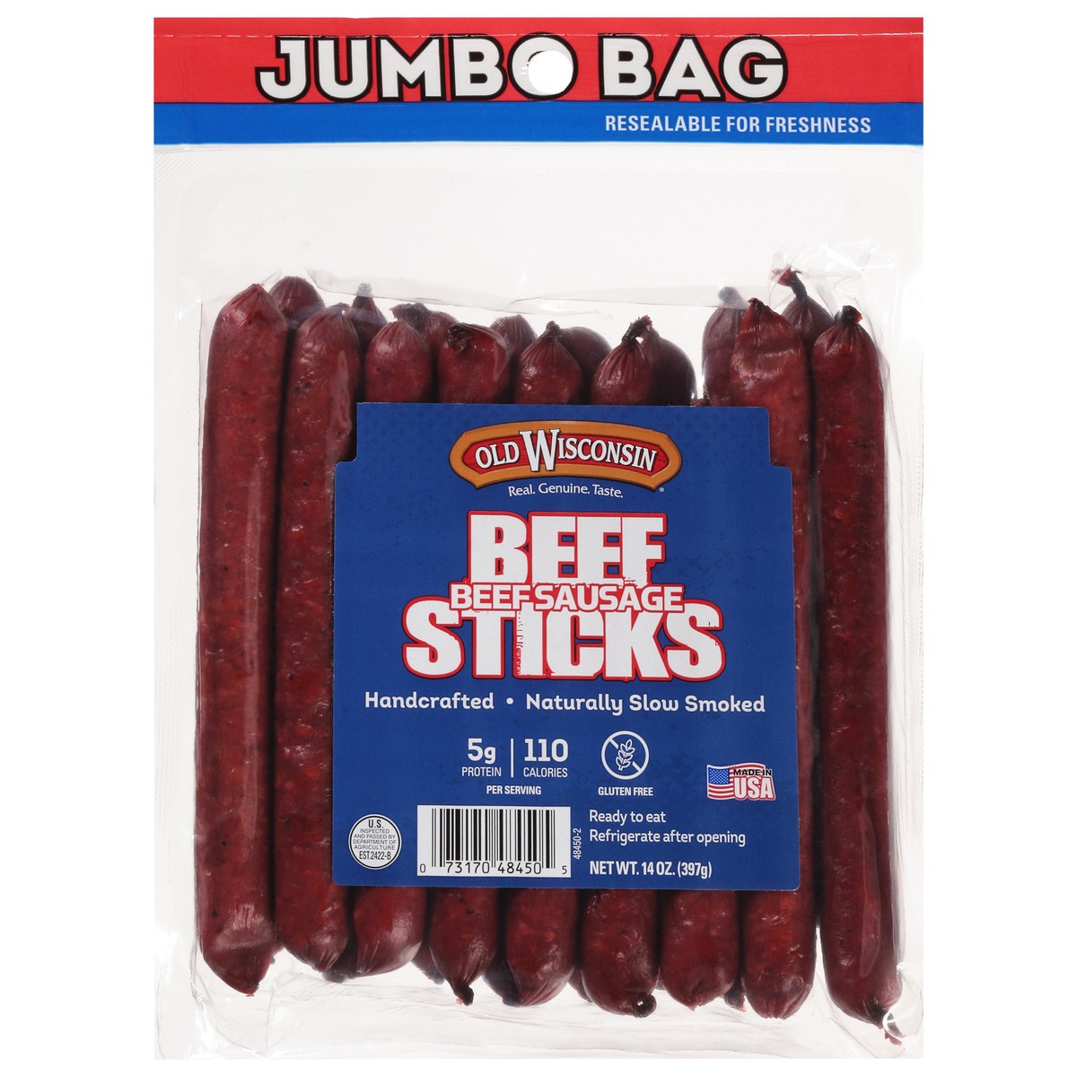 slide 1 of 7, Old Wisconsin Beef Sticks, 14 oz