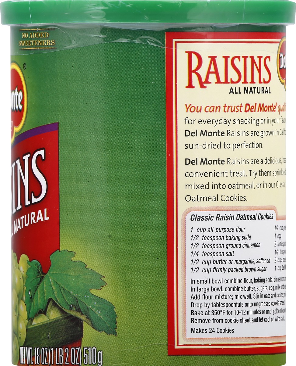 slide 7 of 12, Del Monte Raisins 18 oz, 18 oz