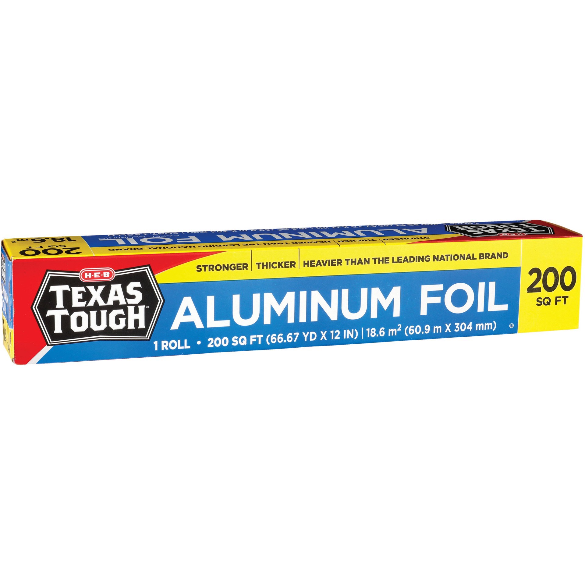 slide 1 of 1, H-E-B Texas Tough 12" Aluminum Foil, 200 sq ft