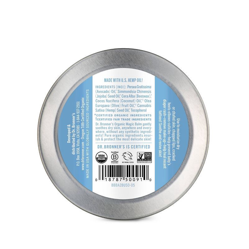 slide 4 of 4, Dr. Bronner's Magic Balm Baby Unscent Org, 1 ct