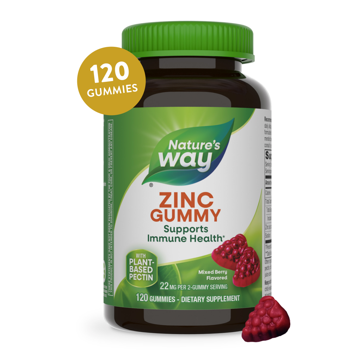 slide 1 of 5, Nature's Way Mixed Berry Zinc Gummies 11Mg, 120 ct