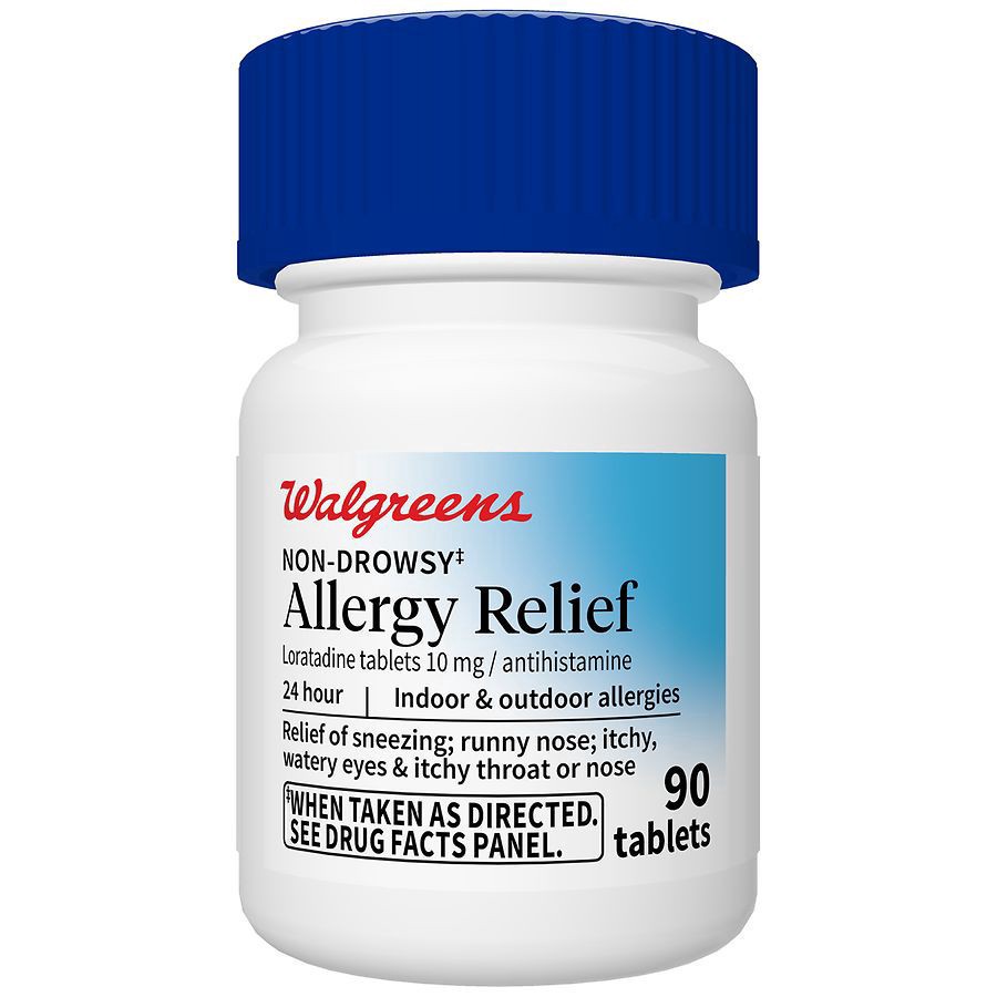 slide 4 of 5, Walgreens Free & Pure 24 Hour Allergy Relief Loratadine Dye-Free Tablets, 20 ct