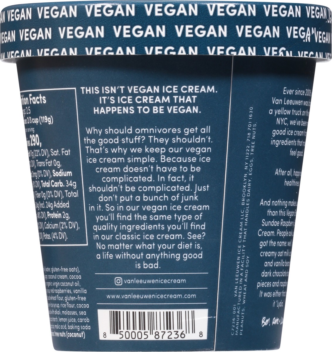 slide 13 of 14, Van Leeuwen Non-Dairy Brownie Sundae Raspberry Swirl Frozen Dessert 14 fl oz, 14 fl oz