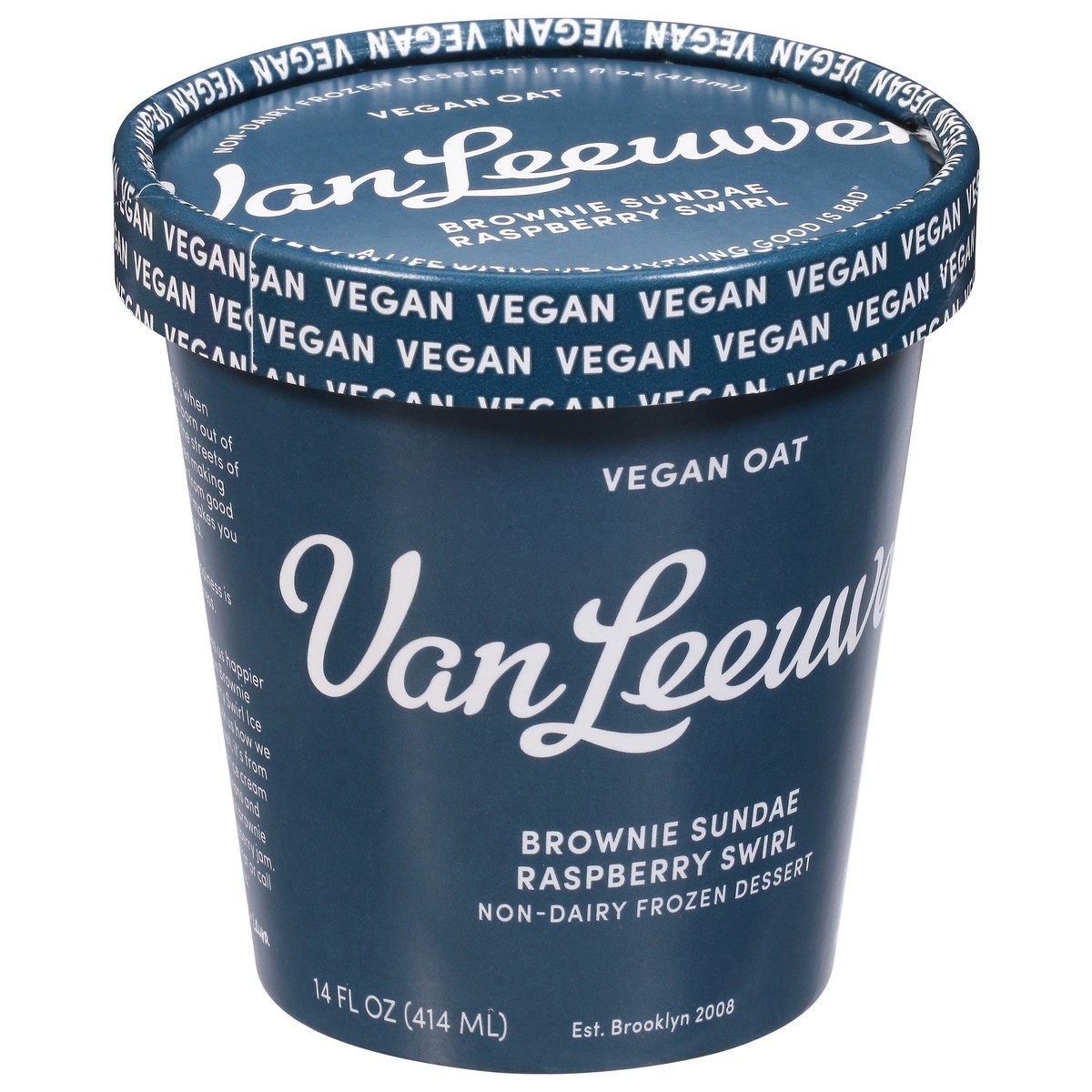 slide 5 of 14, Van Leeuwen Non-Dairy Brownie Sundae Raspberry Swirl Frozen Dessert 14 fl oz, 14 fl oz