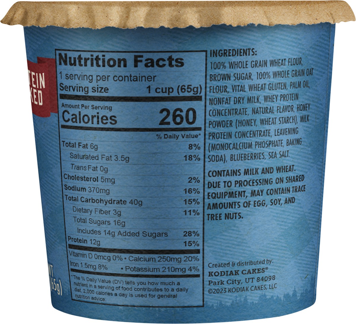 slide 4 of 6, Kodiak Cakes Muffin Power Cup, Blueberry, 2.22 oz, 2.29 oz