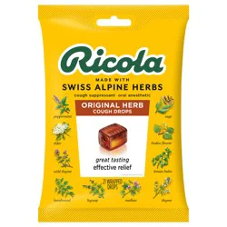 Ricola Original Herb Soothing Cough Drops - Throat Relief & Cough Suppressant, 21 Count
