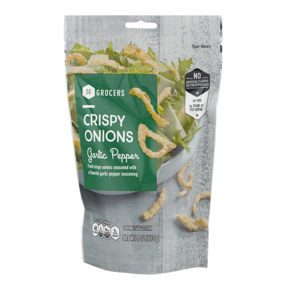 slide 1 of 1, SE Grocers Crispy Onion Garlic Pepper, 4 oz
