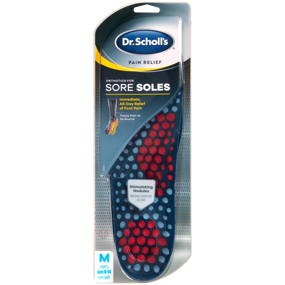 slide 1 of 1, Dr. Scholl's Orthotic Sore Soles Men, 1 pair