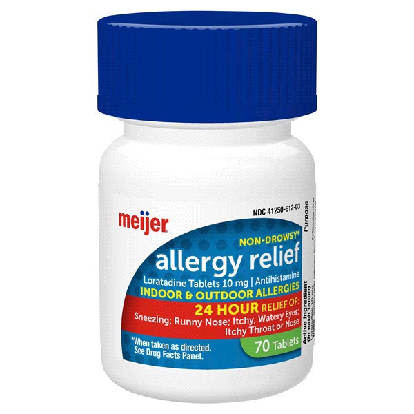 slide 8 of 29, Meijer Allergy Relief Loratadine Tablets, Antihistamine, 70 ct; 10 mg