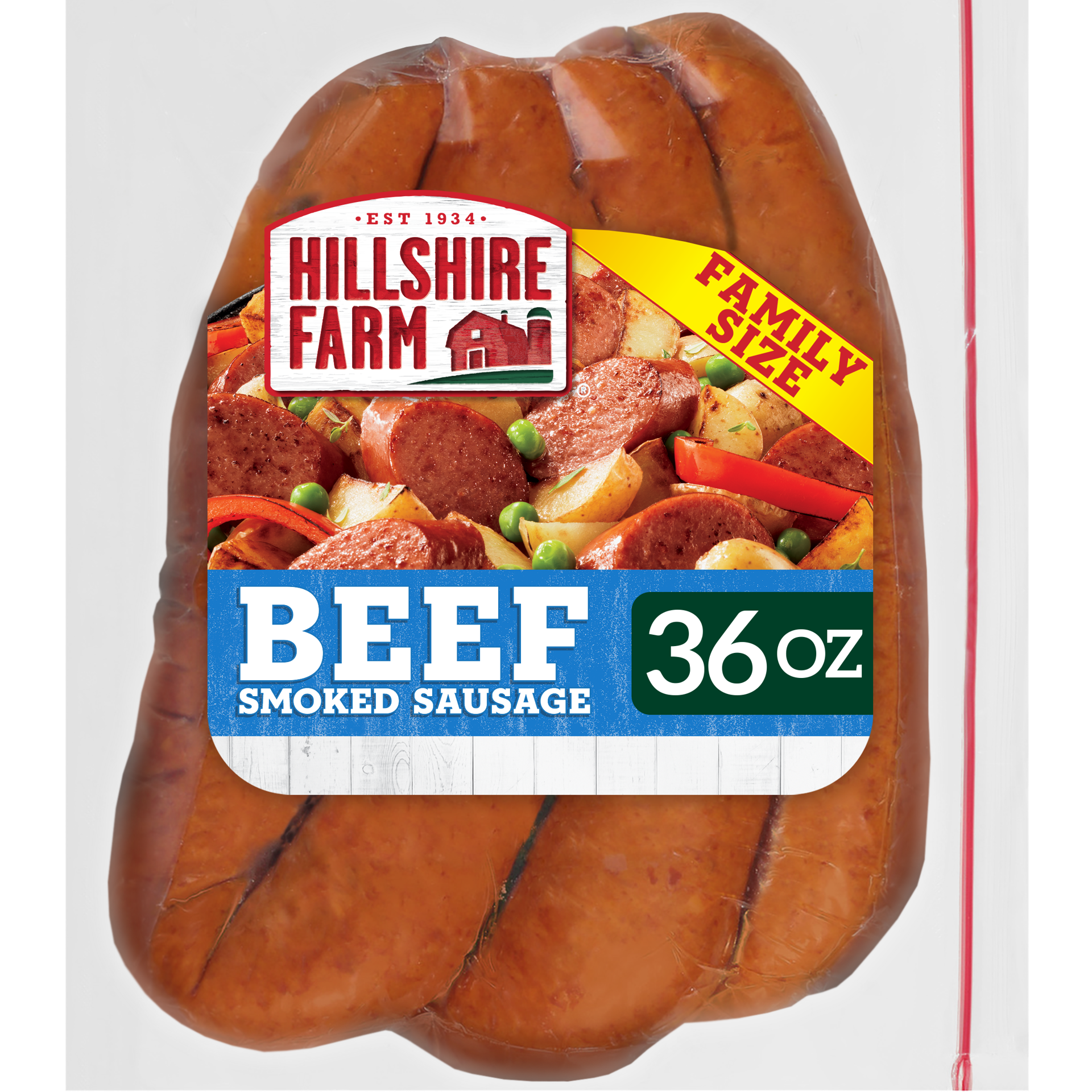 slide 1 of 2, Hillshire Farm Beef Smoked Sausage, 36 oz. Family Pack, 1.02 kg