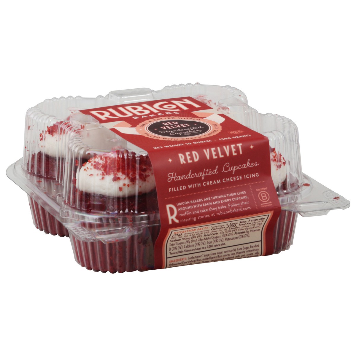 slide 1 of 13, Rubicon Bakers Handcrafted Red Velvet Cupcakes 10 oz, 10 oz