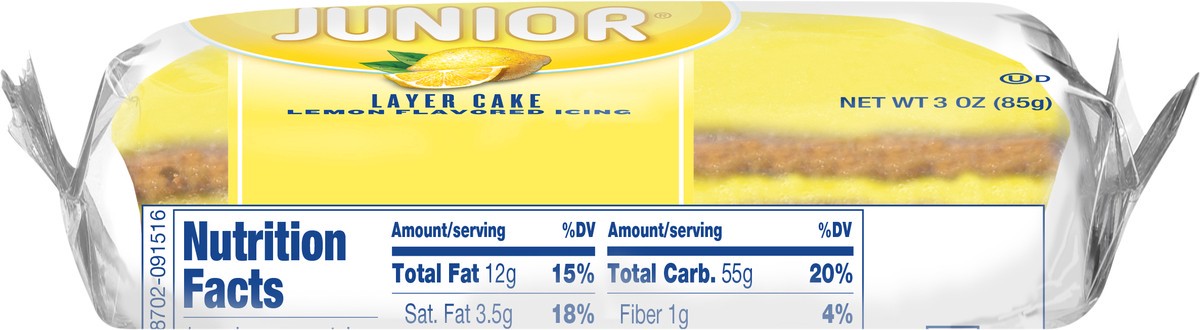 slide 3 of 7, Tastykake Lemon Junior, Lemon Flavored Icing, Layered Snack Cake, 3 oz, 3 oz