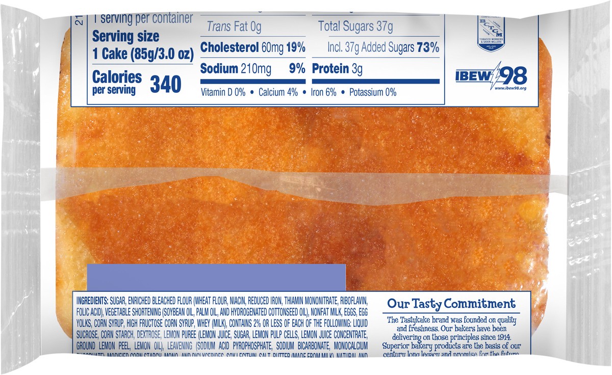 slide 6 of 7, Tastykake Lemon Junior, Lemon Flavored Icing, Layered Snack Cake, 3 oz, 3 oz