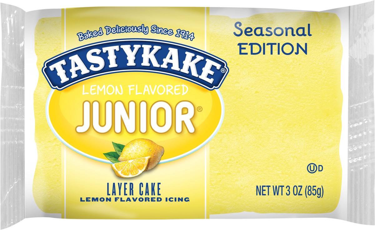 slide 4 of 7, Tastykake Lemon Junior, Lemon Flavored Icing, Layered Snack Cake, 3 oz, 3 oz