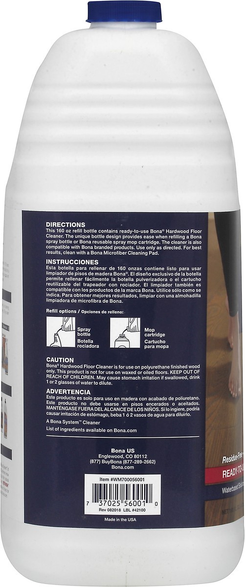 slide 8 of 8, Bona Hardwood Floor Cleaner Refill, 160 fl oz