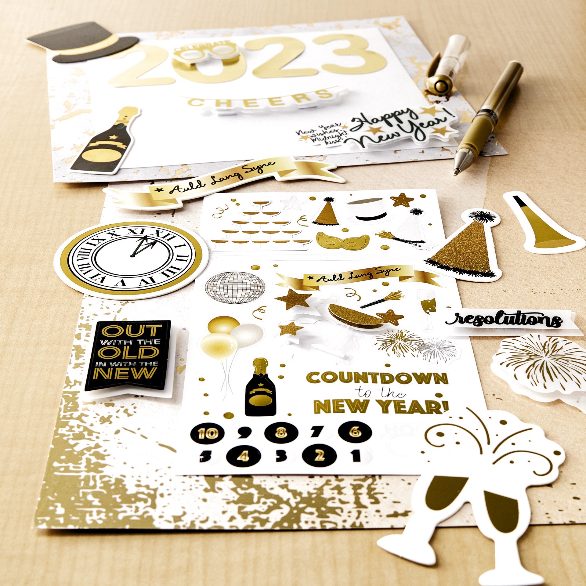 slide 2 of 4, New Year Holiday Stickers By Recollections, 4 in x 8.23 in