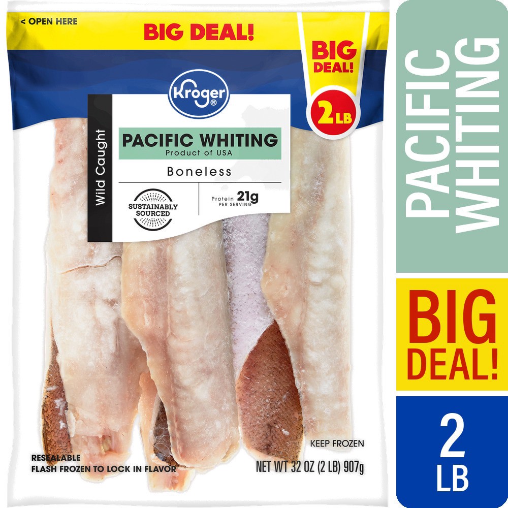 slide 1 of 5, Kroger Frozen Wild Caught Whiting Fillets Big Deal!, 32 oz