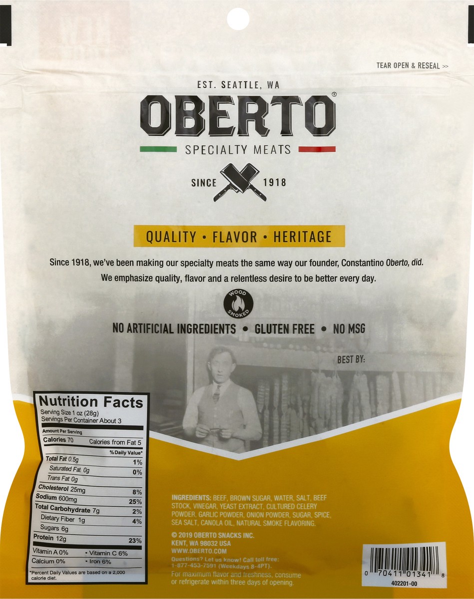 slide 4 of 9, Oberto Original Beef Jerky 3.25 oz, 3.25 oz