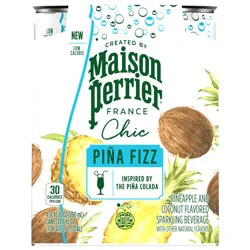 Maison Perrier Chic Pina Fizz Pineapple and Coconut Flavored Sparkling Beverage Mocktail, 4 pk
