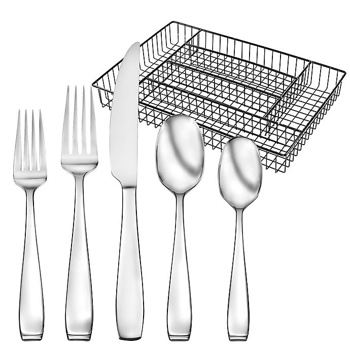 slide 1 of 3, Oneida Jonas Flatware Set with Caddy, 50 ct