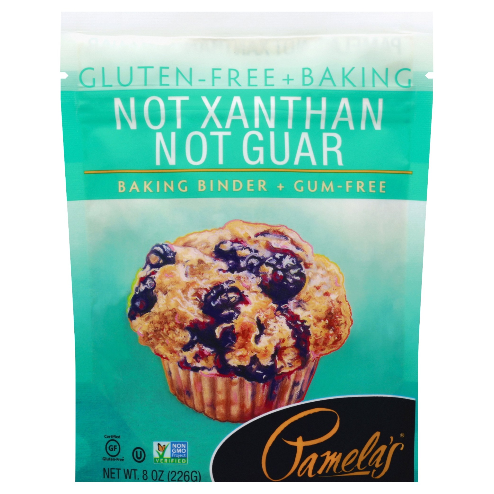 slide 1 of 1, Pamela's Gluten-Free + Baking Not Xanthan Not Guar Baking Binder + Gum-Free, 8 oz