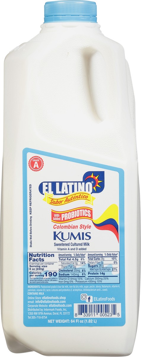 slide 4 of 9, El Latino Colombian Style Kumis- 64 fl oz, 64 fl oz