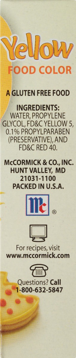 slide 4 of 9, Mccormick Yellow Food Color Yellow, 1 fl oz