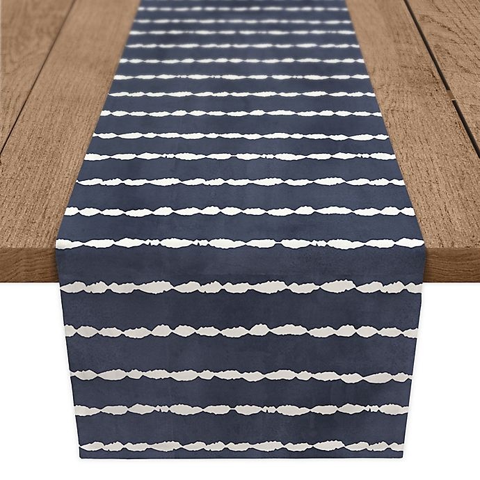 slide 1 of 3, Designs Direct Stripes Table Runner - Navy, 90 in