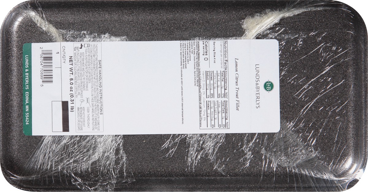 slide 3 of 9, Lunds & Byerlys Lemon Citrus Trout Fillet 1 ea, 1 ct