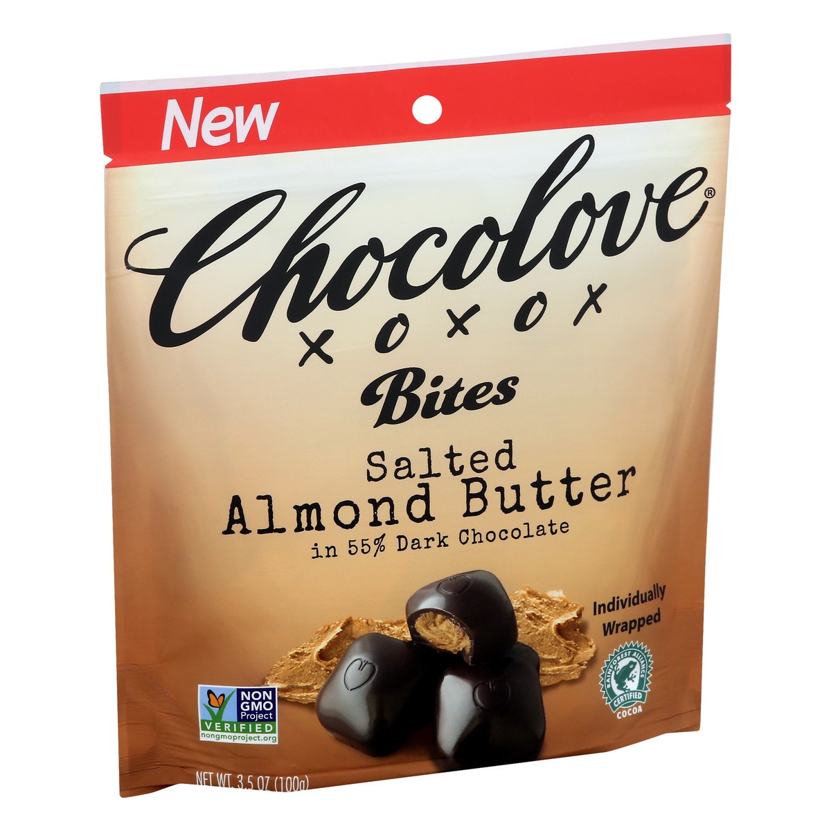 slide 2 of 10, Chocolove 55% Salted Almond Butter Dark Chocolate Bites 3.5 oz, 3.5 oz