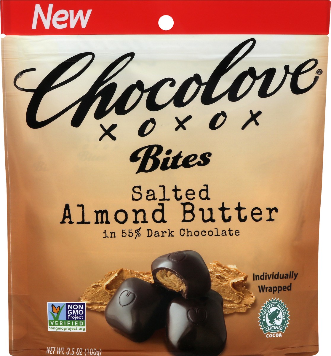 slide 9 of 10, Chocolove 55% Salted Almond Butter Dark Chocolate Bites 3.5 oz, 3.5 oz