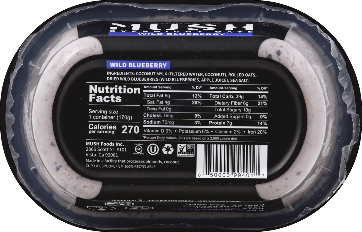 slide 7 of 13, MUSH Wild Blueberry Overnight Oats, 1 ct