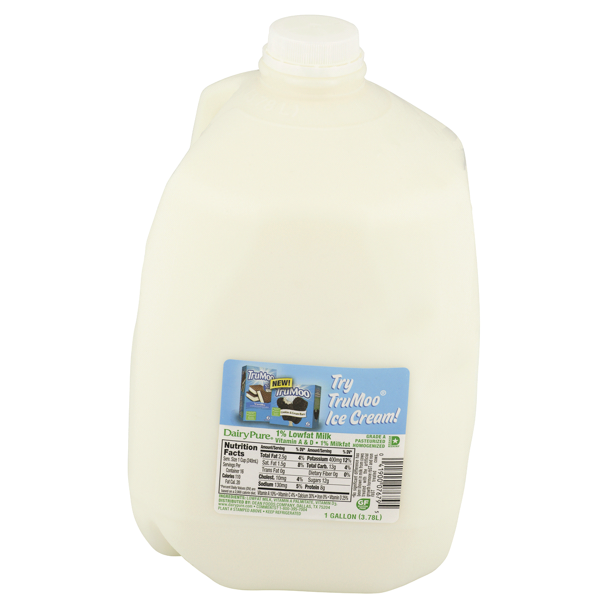 slide 2 of 3, Dairy Pure 1% Low Fat Milk, 1 gal