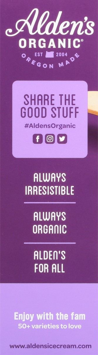 slide 4 of 14, Alden's Organic Dairy Free Dark Chocolate Vanilla Frozen Dessert 3 Bars 3 fl oz Packed, Unspecified 3 ea, 3 ct