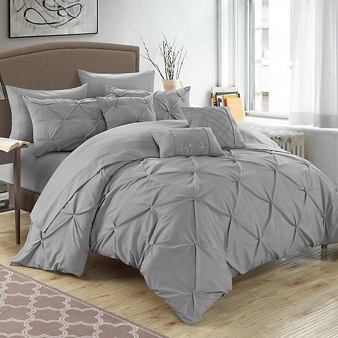 slide 1 of 5, Chic Home Salvatore King Comforter Set - Silver, 10 ct