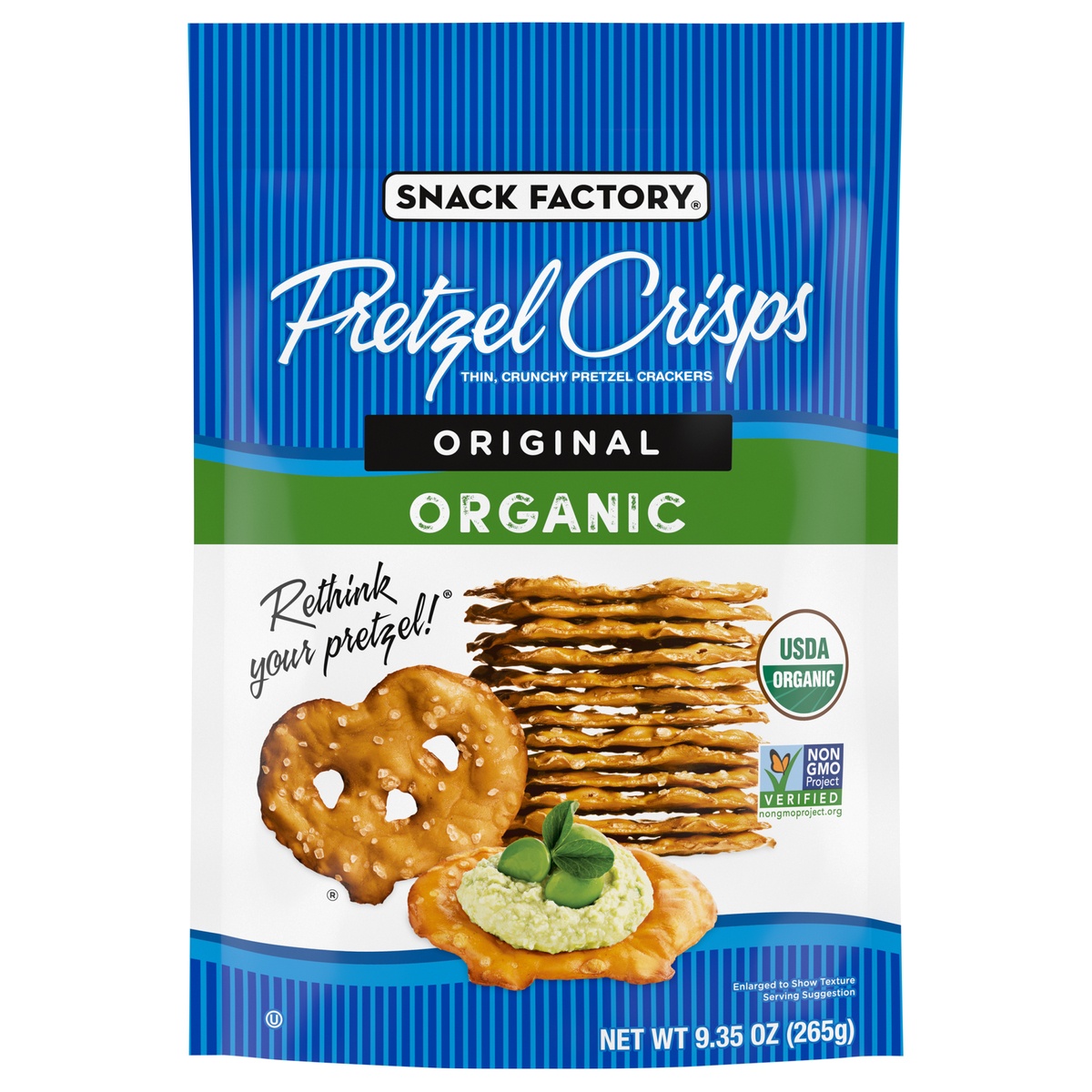 slide 1 of 5, Snack Factory Pretzel Crisps, Organic Original, 9.35 Oz, 9.35 oz