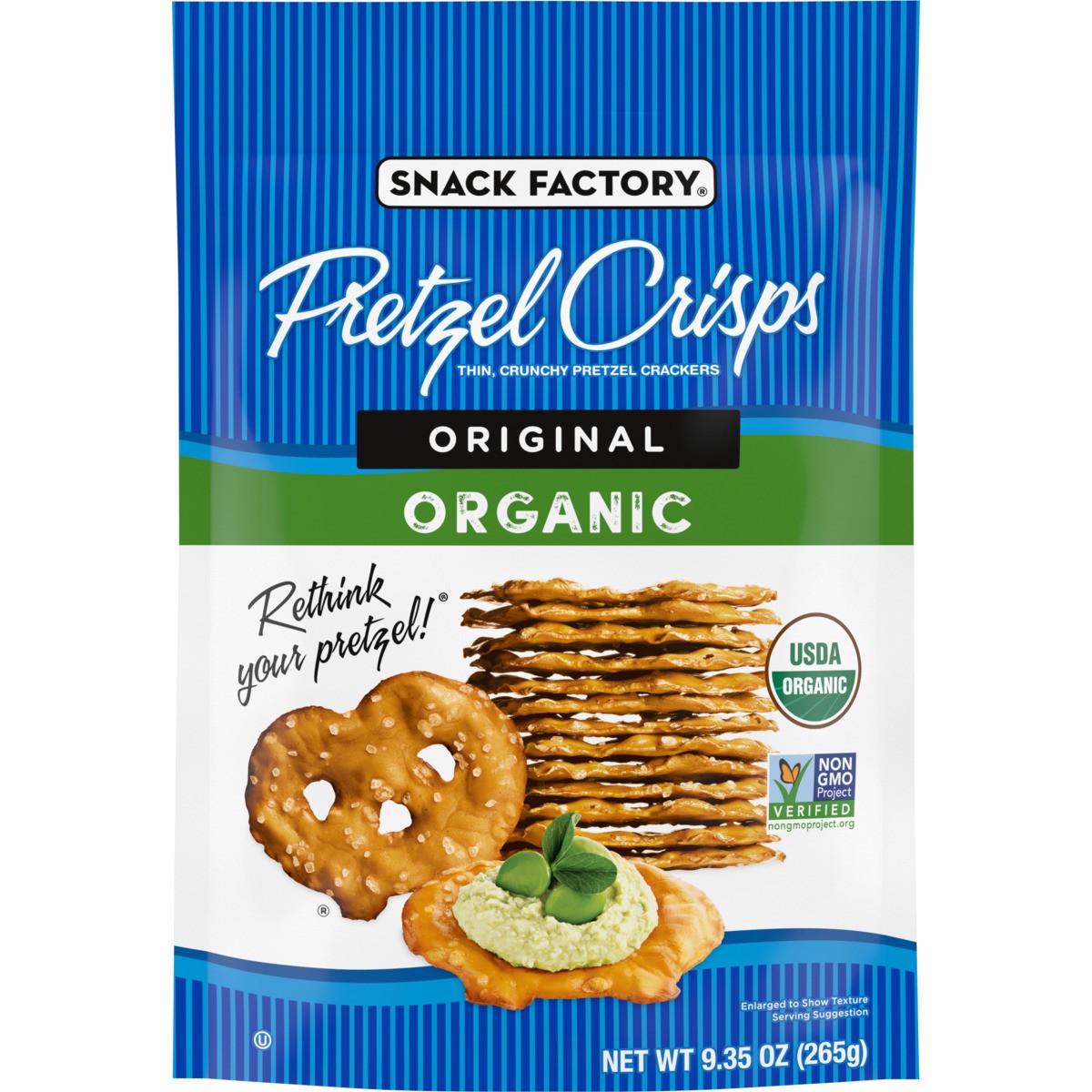 slide 4 of 11, Snack Factory Organic Original Flavor Pretzel Crisps, 9.35 oz