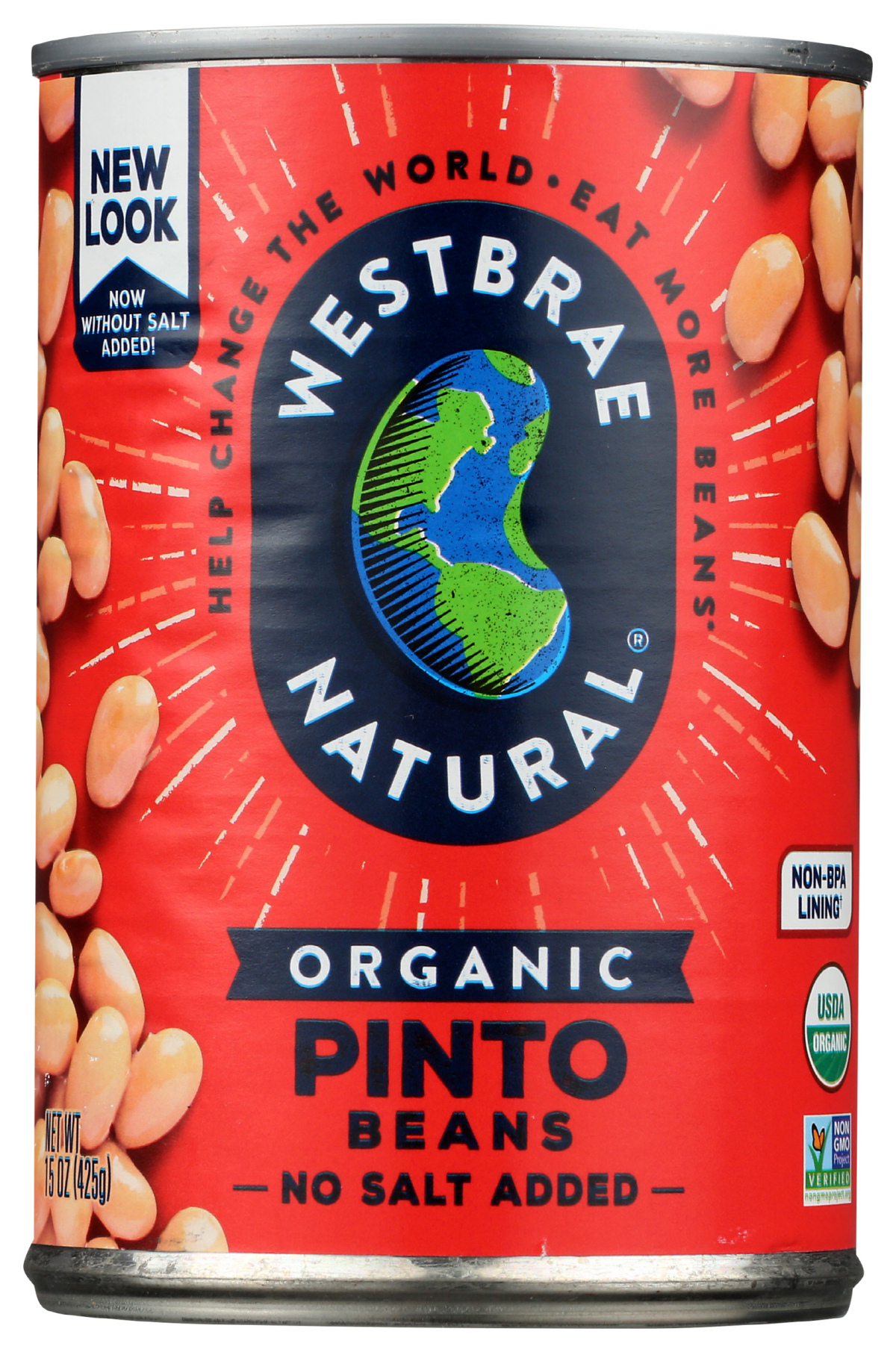 slide 1 of 10, Westbrae Natural Fat Free Organic Pinto Beans, 15 oz