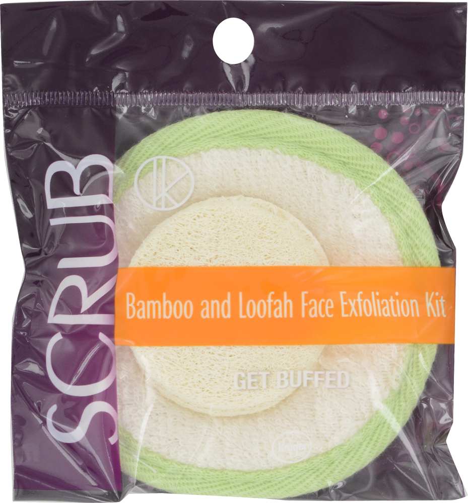 slide 1 of 1, Kroger Bamboo And Loofah Face Exfoliation Kit, 1 ct