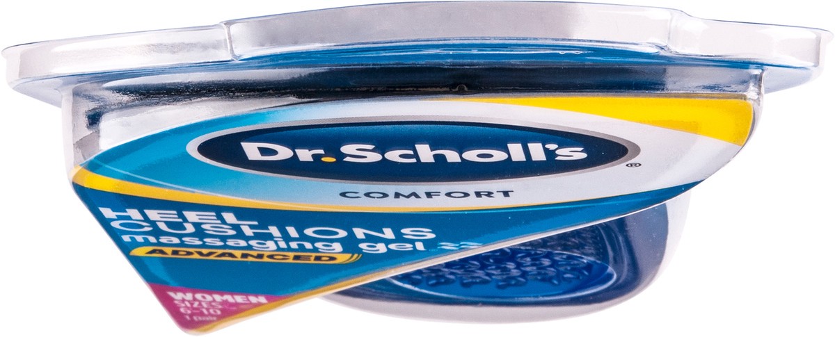 slide 2 of 6, Dr. Scholl's Heel Cushions with Massaging Gel, Gel Heel Cups, All-Day Energizing Comfort, Absorb Shock, Reduce Impact & Stress, Gel Cushioning Pad Insert, Fit All Shoes, Women's 6-10, 1 Pair, 1 ct
