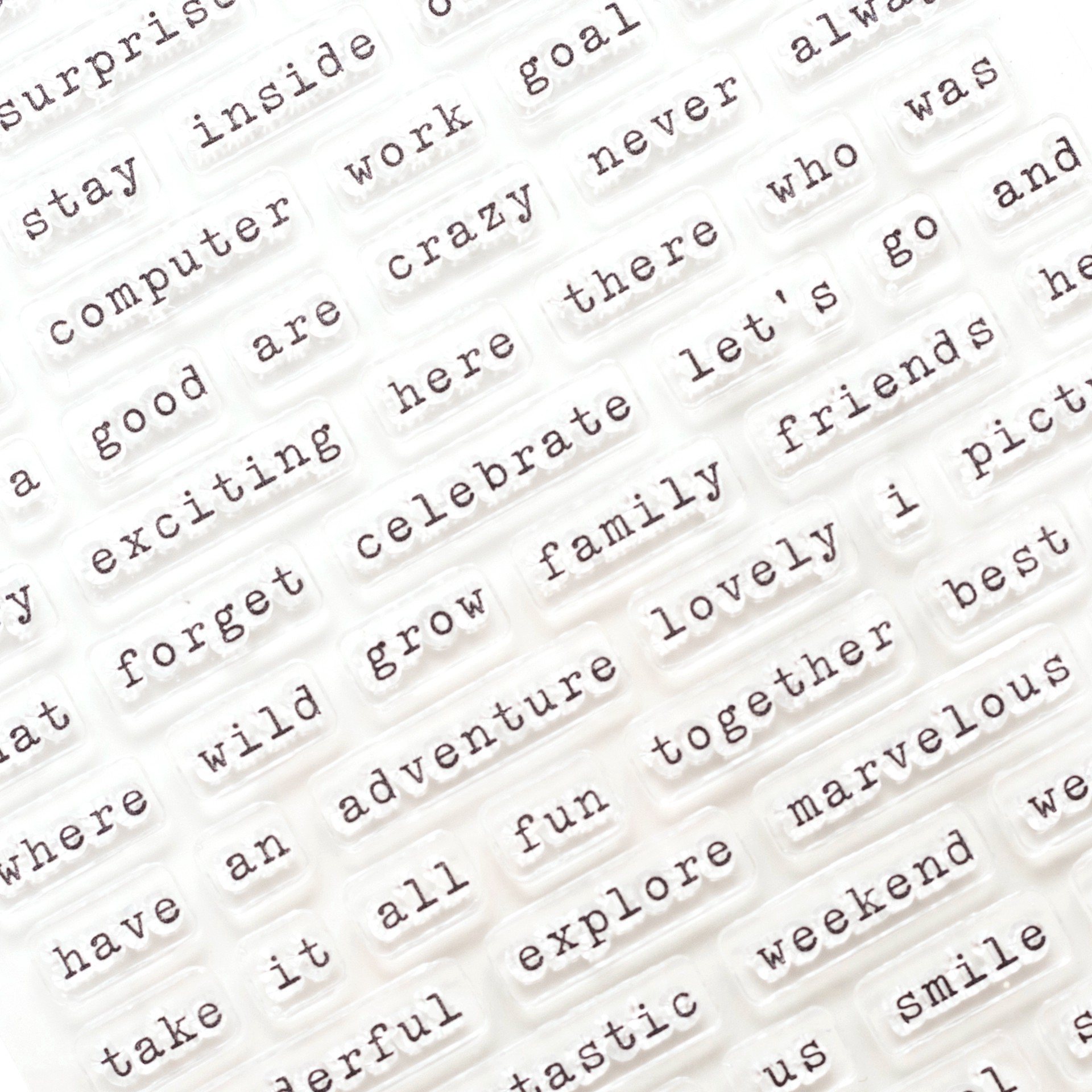 slide 3 of 5, Word-Fetti Clear Stamps By Recollections, 8.13 in x 3.7 in x 0.2 in