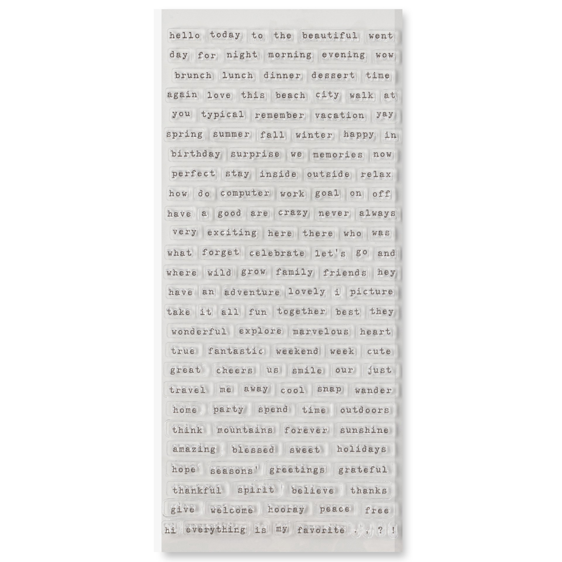 slide 2 of 5, Word-Fetti Clear Stamps By Recollections, 8.13 in x 3.7 in x 0.2 in