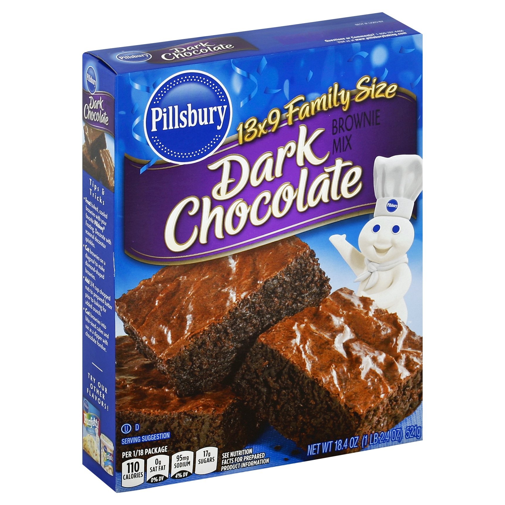 slide 1 of 1, Pillsbury Dark Chocolate Fudge Brownie Mix, 18.4 oz