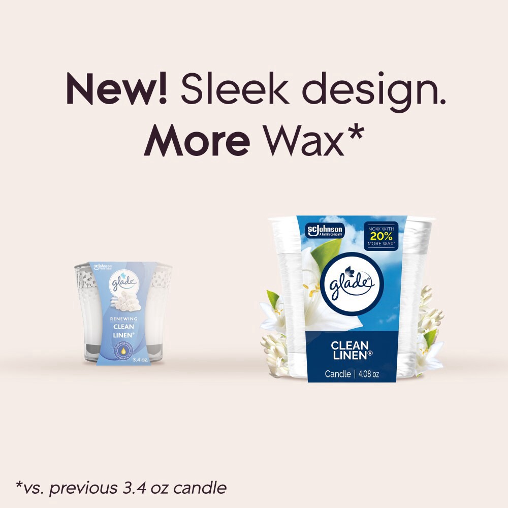slide 6 of 6, Glade Clean Linen Candle 1 ea, 1 ct