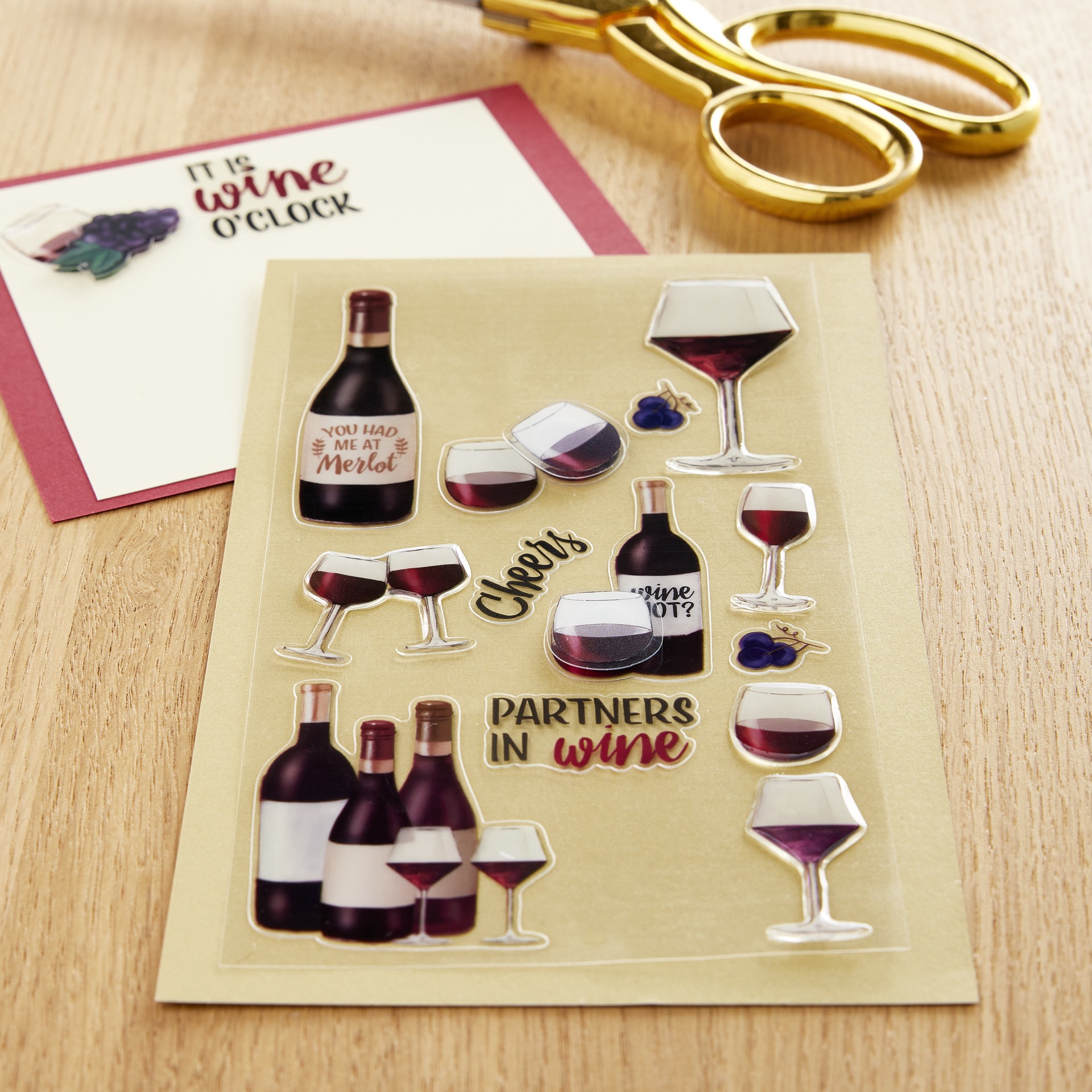 slide 3 of 4, Red Wine Stickers By Recollections, 3.875 in x 7 in