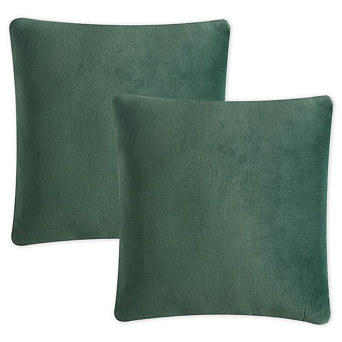 slide 1 of 2, Morgan Home Purely Soft Solid Square Throw Pillows - Green, 2 ct