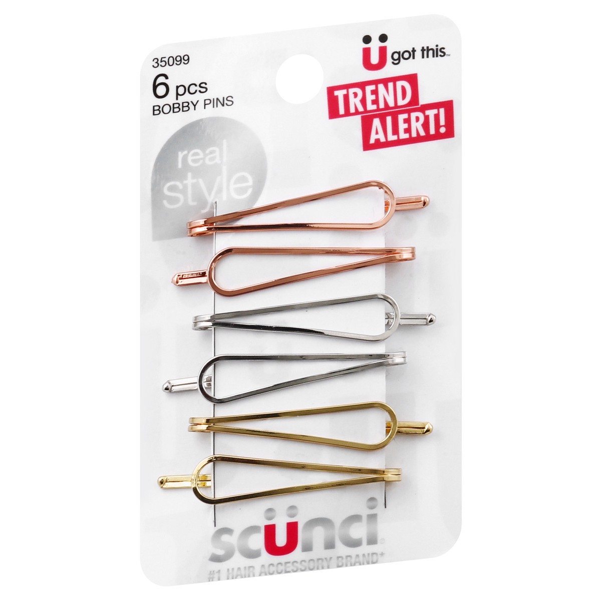 slide 2 of 9, scünci Conair Metallic Oval Bobby Pins, 6 ct