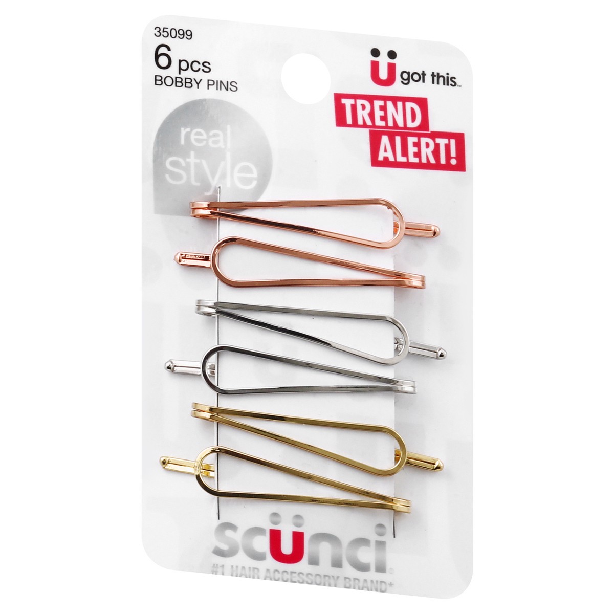 slide 3 of 9, scünci Conair Metallic Oval Bobby Pins, 6 ct