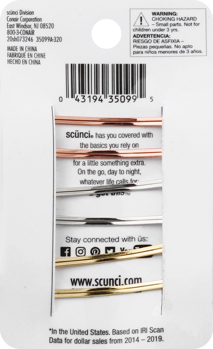 slide 5 of 9, scünci Conair Metallic Oval Bobby Pins, 6 ct