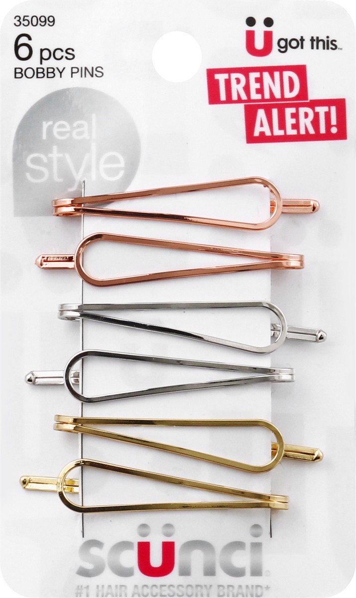 slide 6 of 9, scünci Conair Metallic Oval Bobby Pins, 6 ct